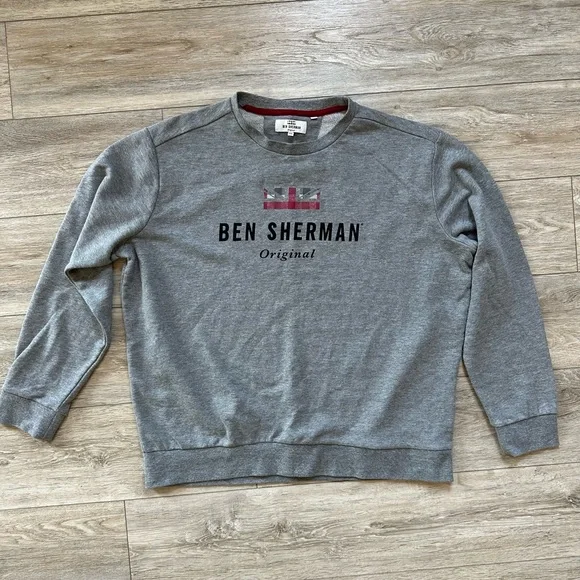 Ben Sherman Men’s Crewneck Sweatshirt Gray Large - Picture 1 of 6